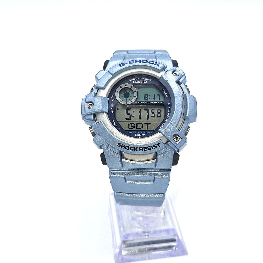 Casio G-Shock G-2500 Blue Digital Watch Data Memory 200M 2266 Tested